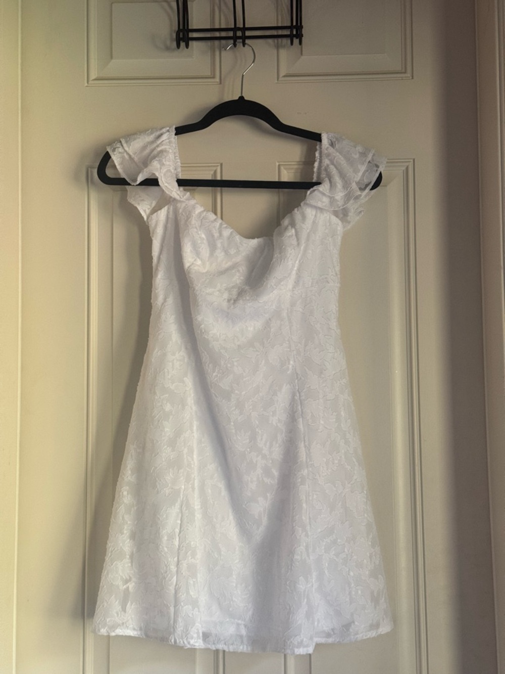 wild fable White Floral Jacquard Mini Dress